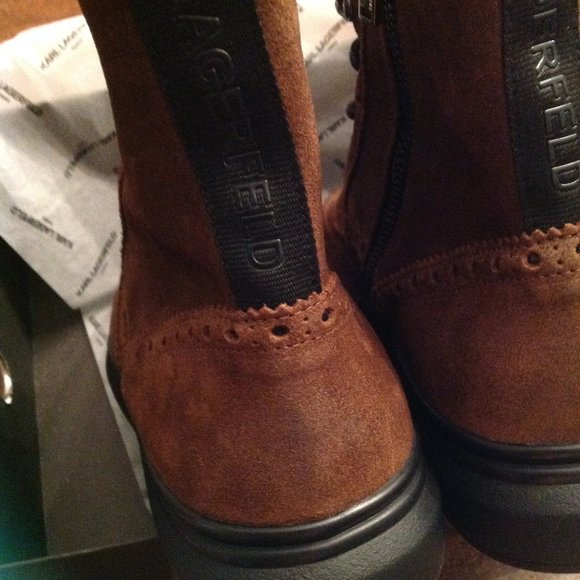 Karl Lagerfeld Paris Men's Brown Suede Wingtip Boots 11M New in Box - Picture 6 of 11
